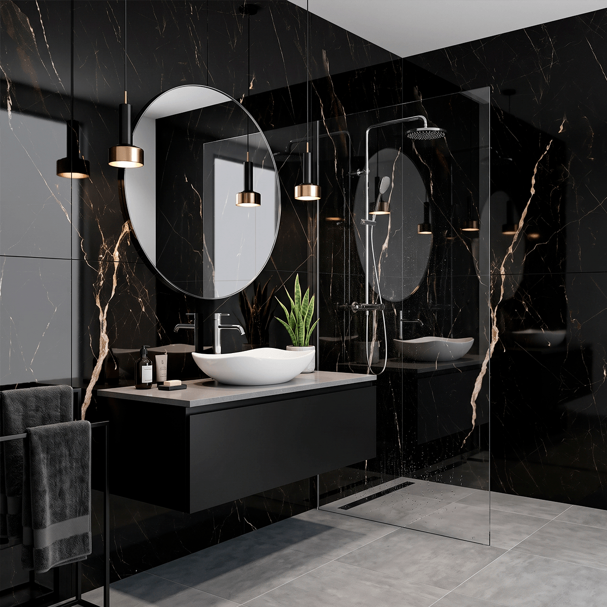 PANEL PVC NEGRO BRILLANTE