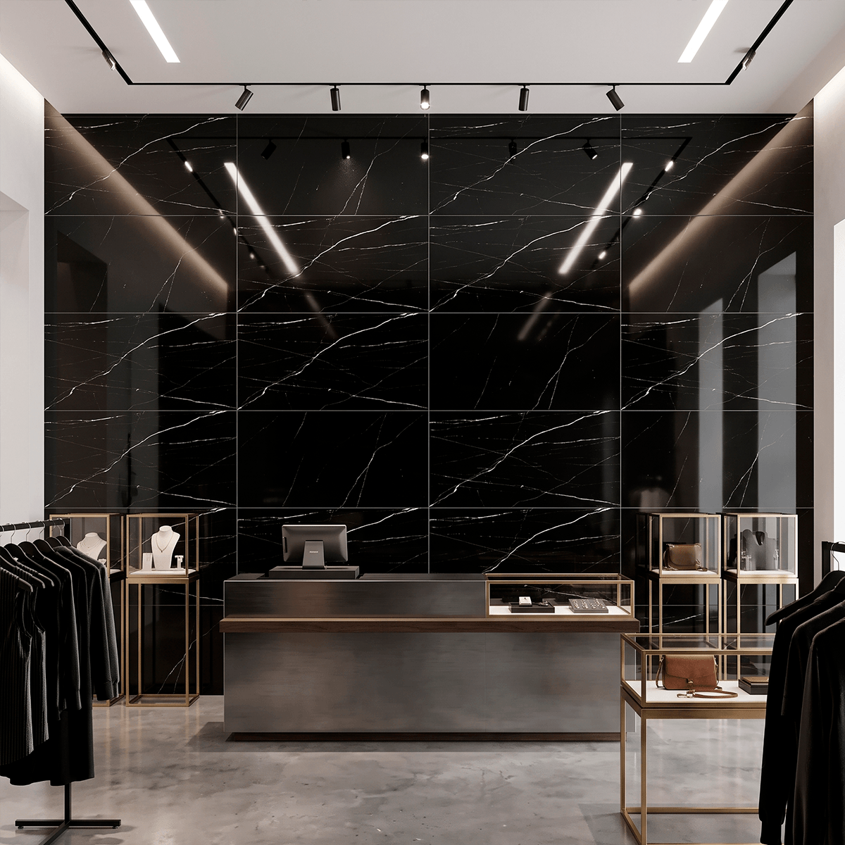 PORCELANATO MARMOL NEGRO
