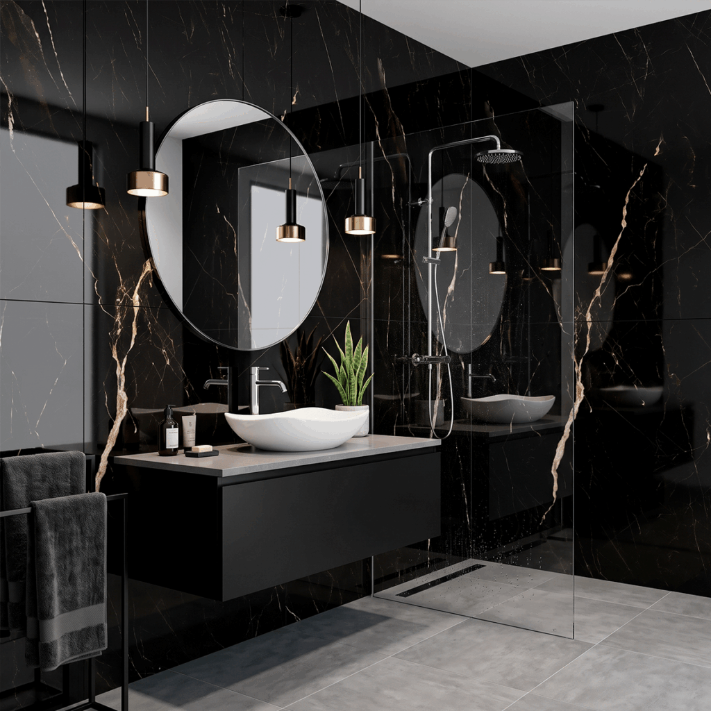 PANEL PVC NEGRO BRILLANTE