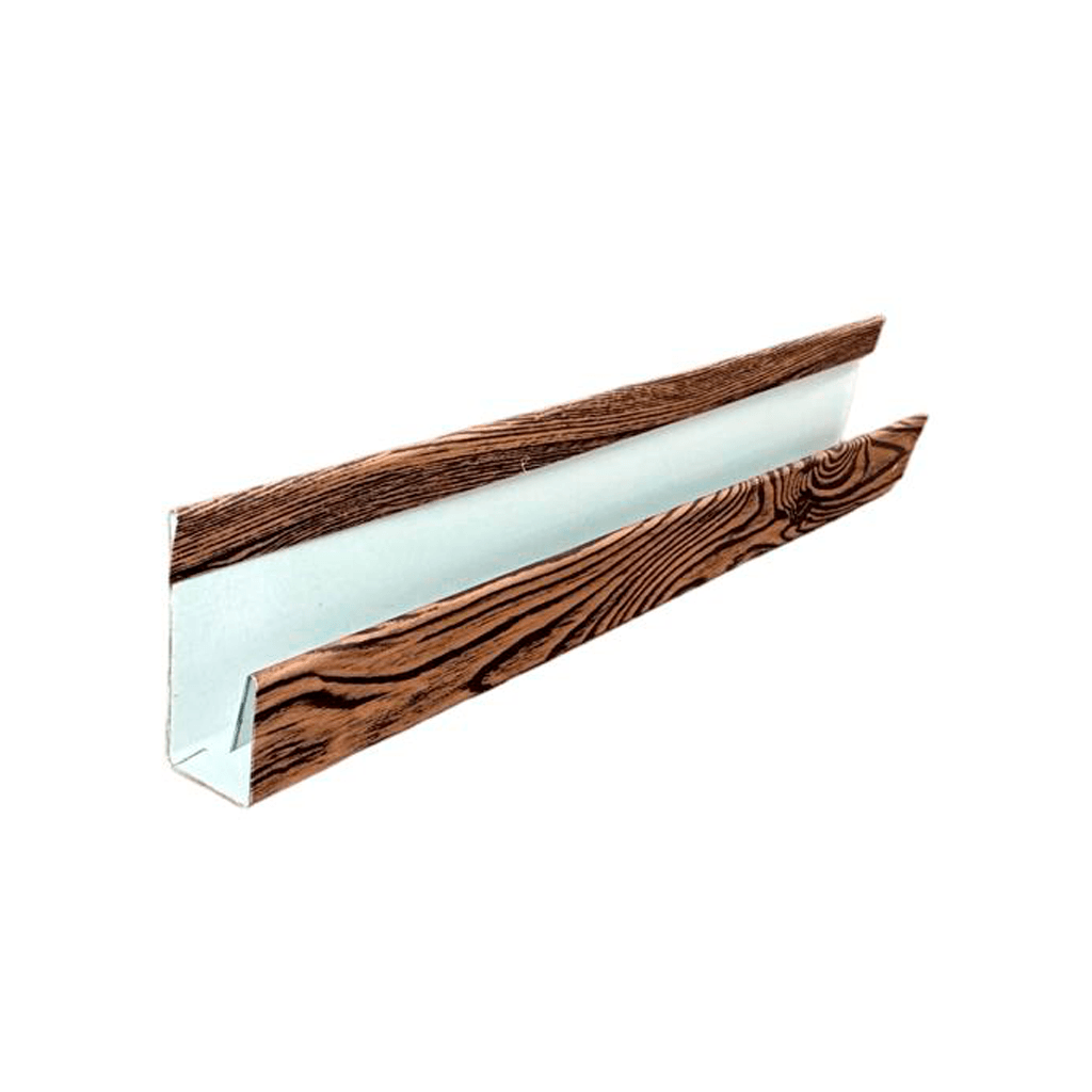 PERFIL J METAL SIDING DARK WOOD 3M